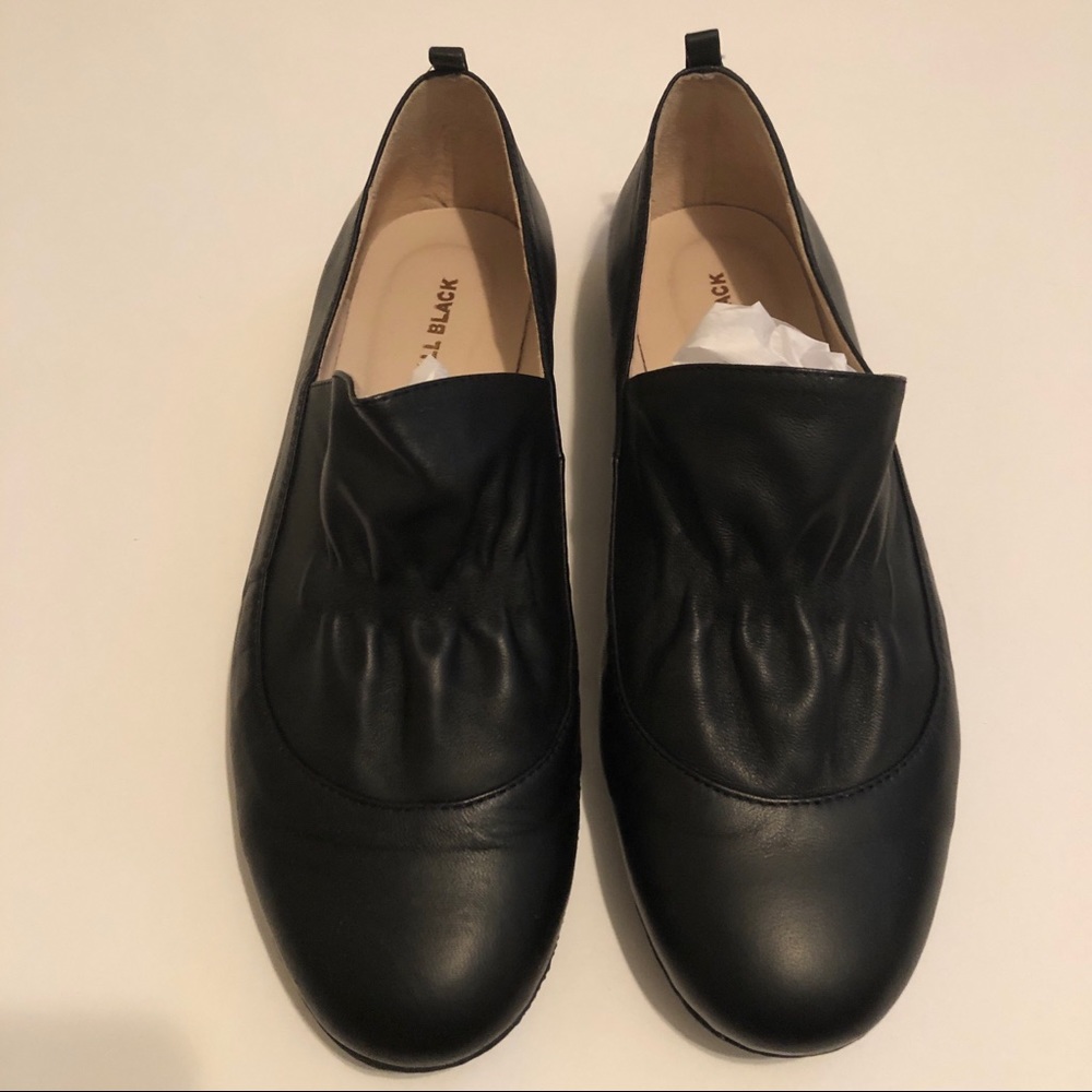 ALL BLACK black leather shoes.